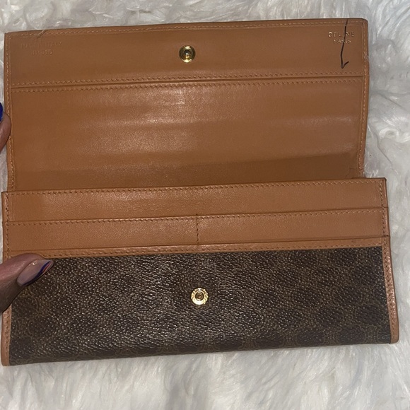 CELINE PARIS LEATHER TRIFOLD LONG WALLET EUC - Picture 6 of 16